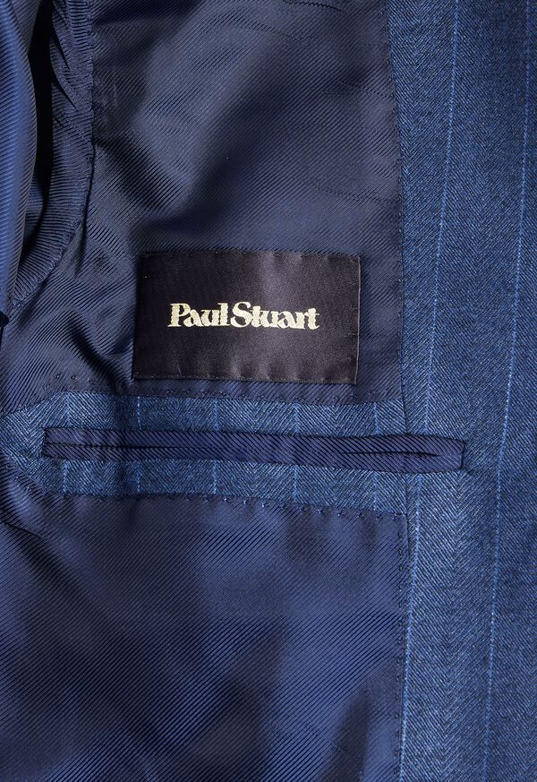 Paul Stuart Super 120s Wool Stripe Blue | NZ_PAUL44011