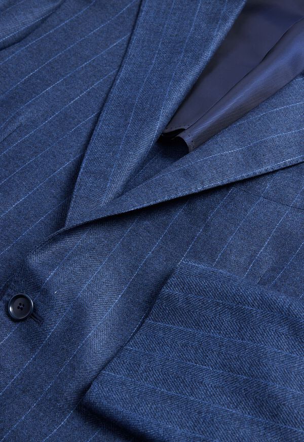 Paul Stuart Super 120s Wool Stripe Suit Blue | NZ_PAUL24292