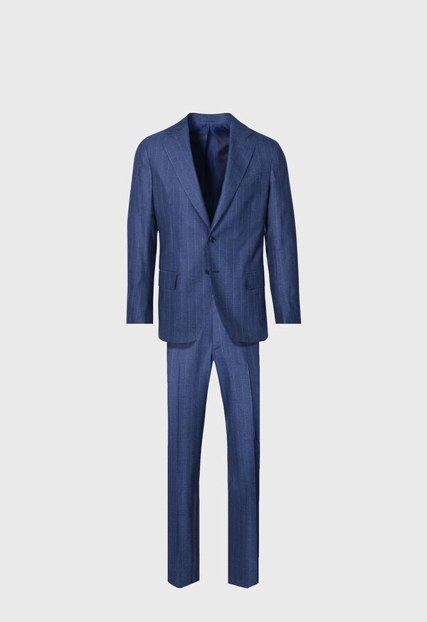 Paul Stuart Super 120s Wool Stripe Suit Blue | NZ_PAUL24292