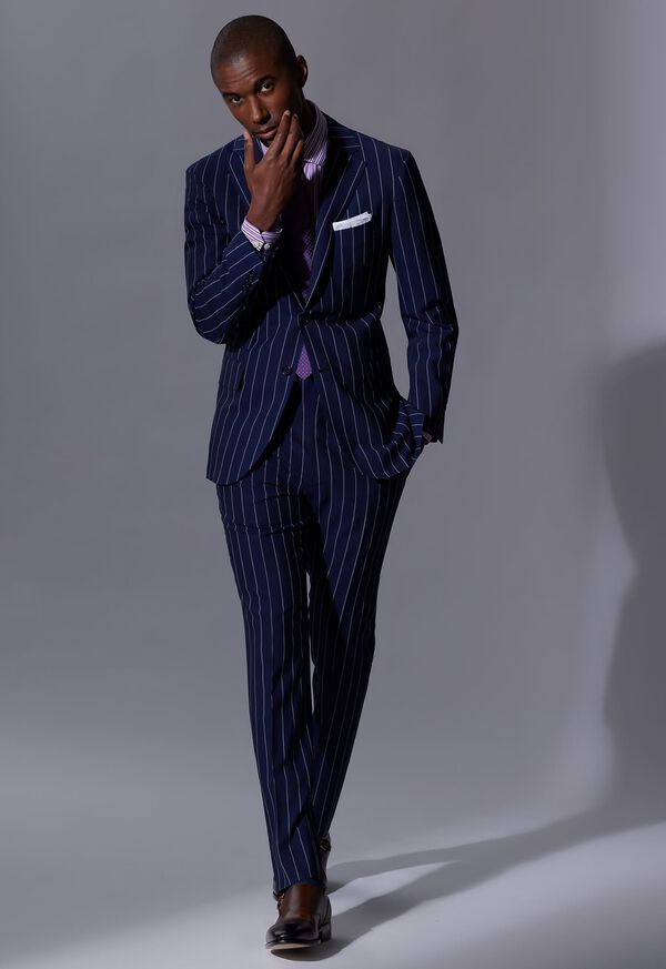 Paul Stuart Super 130s Stripe Blue | NZ_PAUL58622