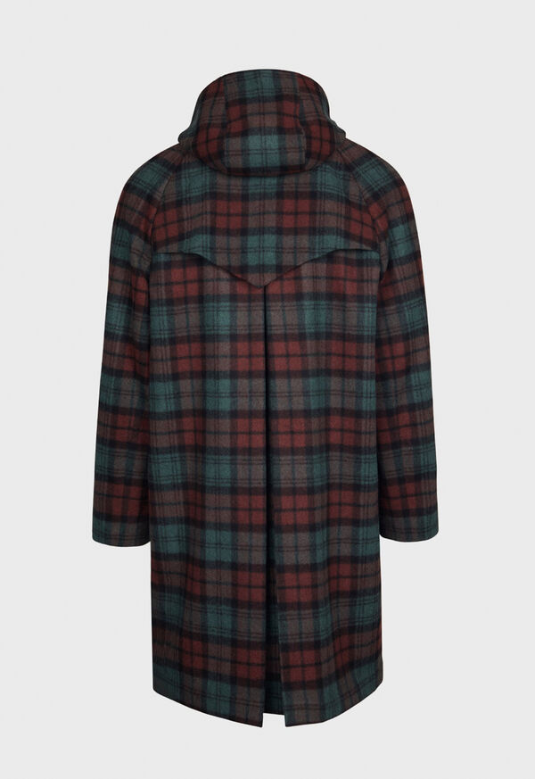 Paul Stuart Tartan Plaid Wool Hooded Olive / Multicolor | NZ_PAUL10331
