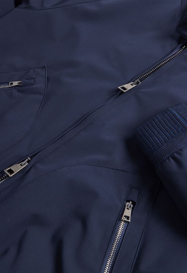 Paul Stuart Technical Jersey Bomber Jacket Navy | NZ_PAUL64032