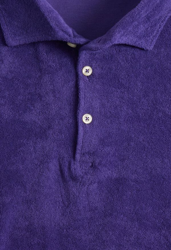 Paul Stuart Terry Cloth Short Sleeve Purple | NZ_PAUL47505
