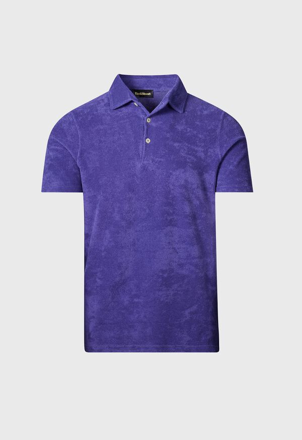Paul Stuart Terry Cloth Short Sleeve Purple | NZ_PAUL47505