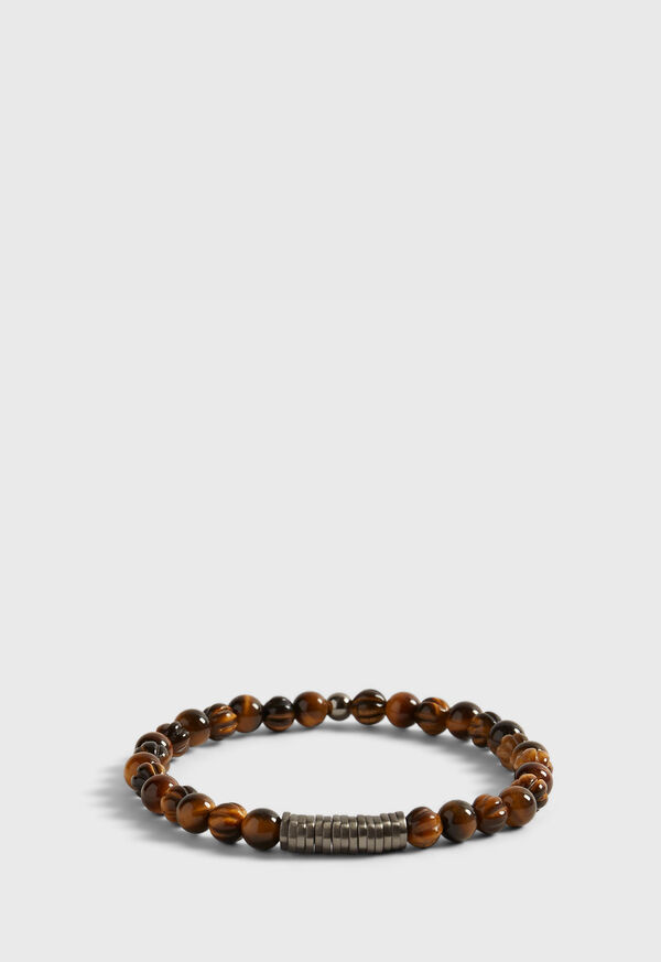 Paul Stuart Tiger Eye Beaded Bracelet Brown | NZ_PAUL77806