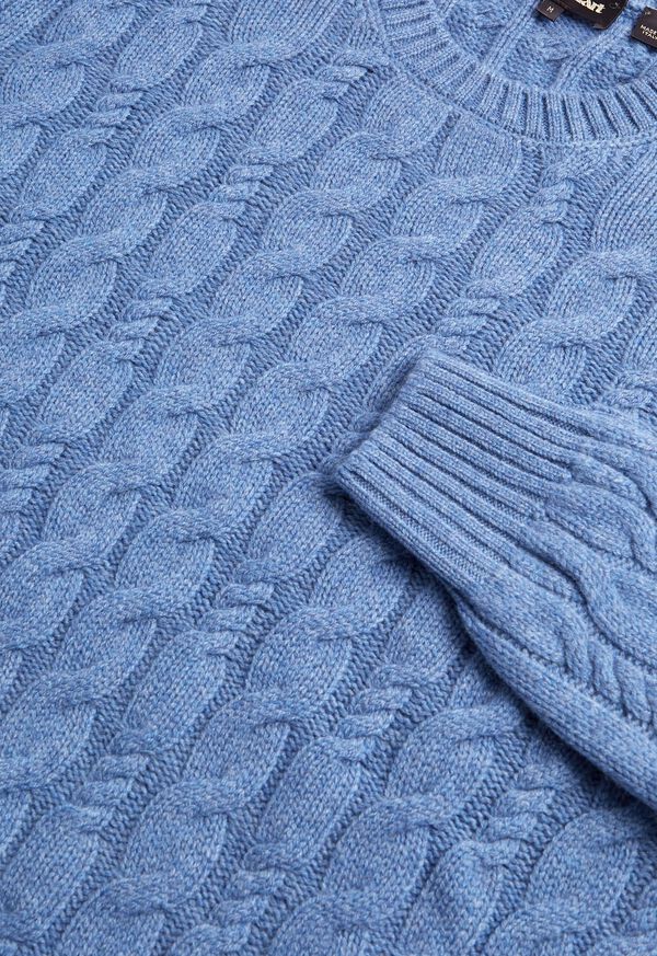Paul Stuart Wool Cable Light Blue | NZ_PAUL52726