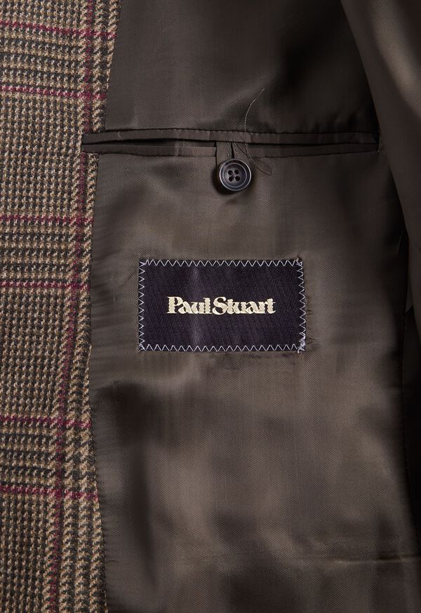 Paul Stuart Wool Cashmere Plaid Paul Olive / Red | NZ_PAUL59306