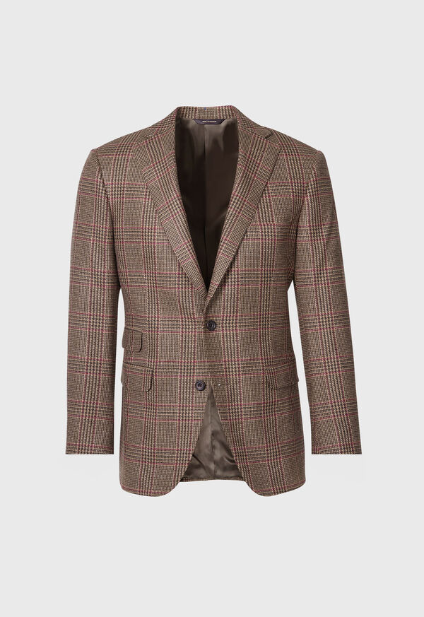 Paul Stuart Wool Cashmere Plaid Paul Olive / Red | NZ_PAUL59306