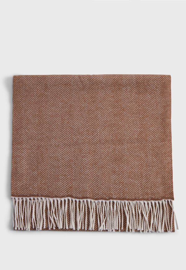 Paul Stuart Wool Chevron Scarf Brown | NZ_PAUL54283