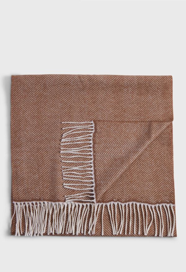 Paul Stuart Wool Chevron Scarf Brown | NZ_PAUL54283