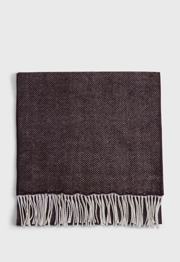Paul Stuart Wool Chevron Scarf Brown | NZ_PAUL90806