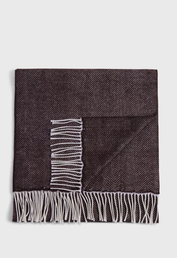 Paul Stuart Wool Chevron Scarf Brown | NZ_PAUL90806