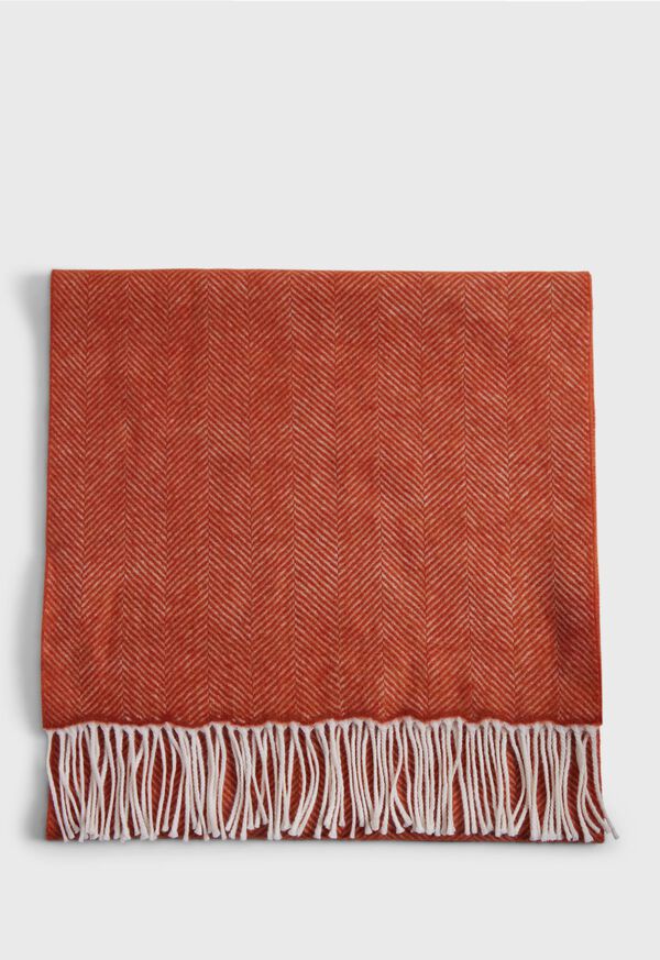 Paul Stuart Wool Chevron Scarf Orange | NZ_PAUL41433