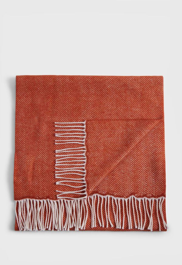 Paul Stuart Wool Chevron Scarf Orange | NZ_PAUL41433