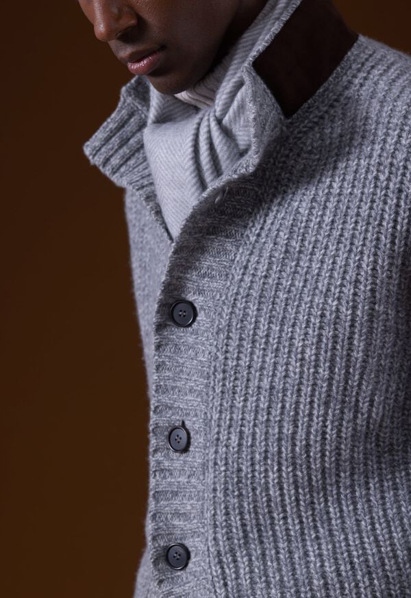Paul Stuart Wool Chevron Scarf Silver | NZ_PAUL50960