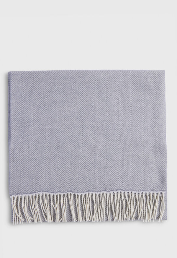 Paul Stuart Wool Chevron Scarf Silver | NZ_PAUL50960