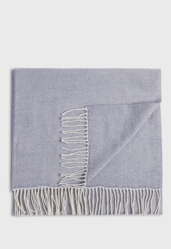 Paul Stuart Wool Chevron Scarf Silver | NZ_PAUL50960