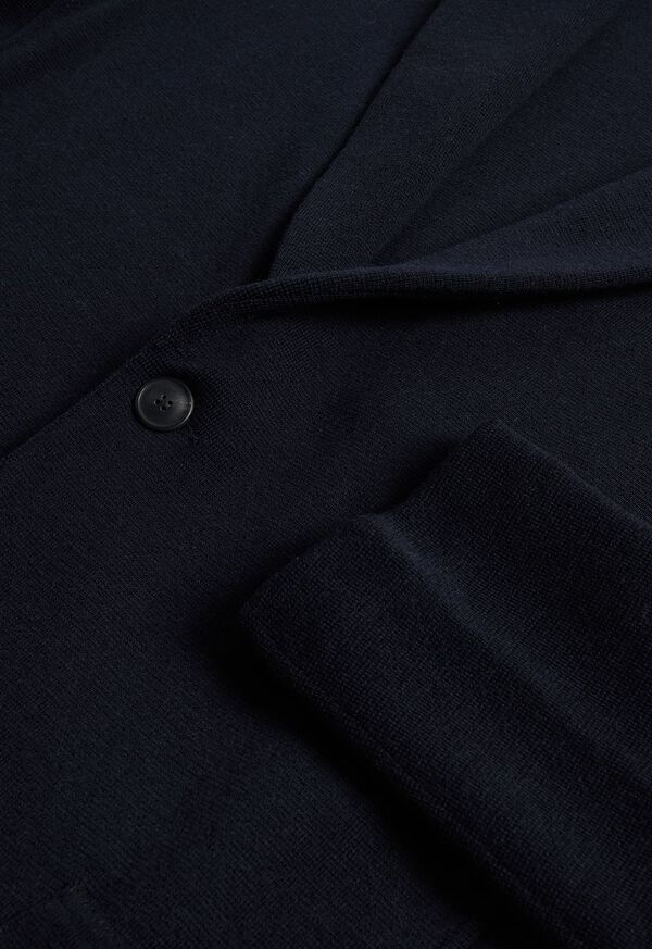 Paul Stuart Wool Knit Blazer Navy | NZ_PAUL76827