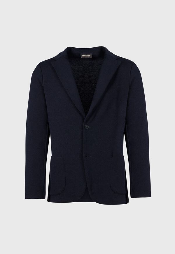 Paul Stuart Wool Knit Blazer Navy | NZ_PAUL76827