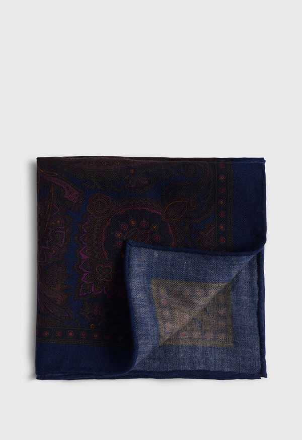 Paul Stuart Wool Paisley Navy | NZ_PAUL47065