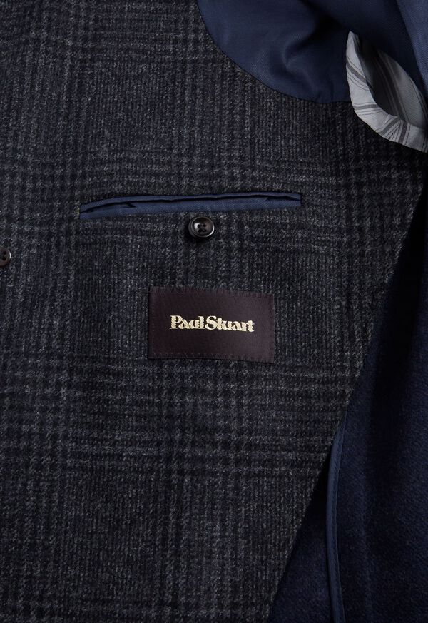 Paul Stuart Wool Plaid Overcoat Grey | NZ_PAUL69275