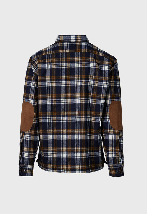 Paul Stuart Wool Plaid Overshirt Black | NZ_PAUL10567