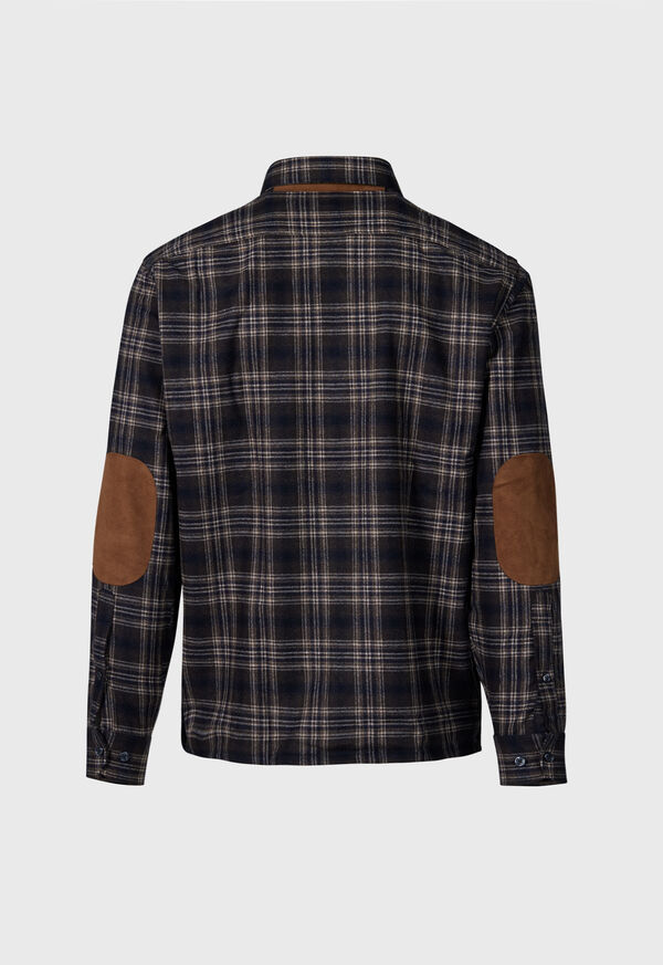 Paul Stuart Wool Plaid Overshirt Brown | NZ_PAUL79531