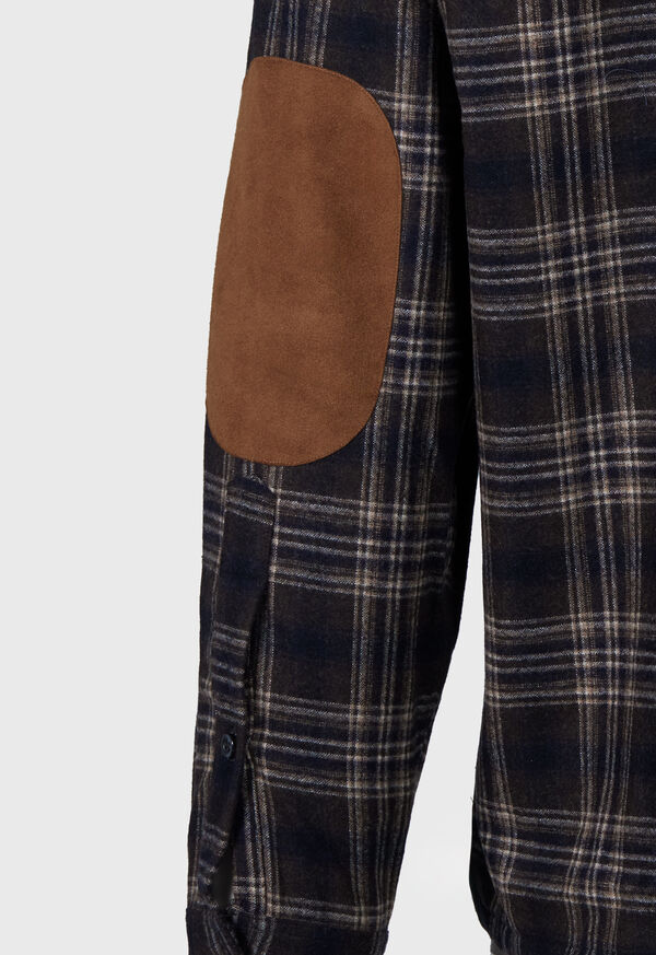 Paul Stuart Wool Plaid Overshirt Brown | NZ_PAUL79531