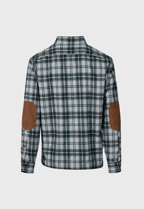 Paul Stuart Wool Plaid Overshirt Grey | NZ_PAUL95810