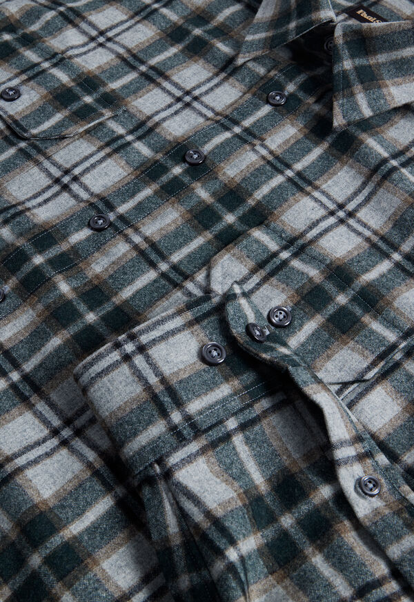 Paul Stuart Wool Plaid Overshirt Grey | NZ_PAUL95810