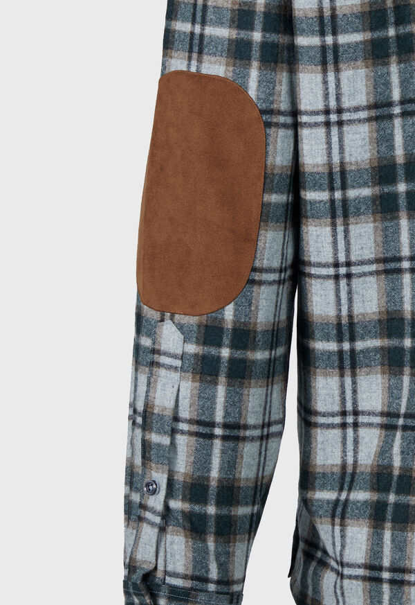 Paul Stuart Wool Plaid Overshirt Grey | NZ_PAUL95810