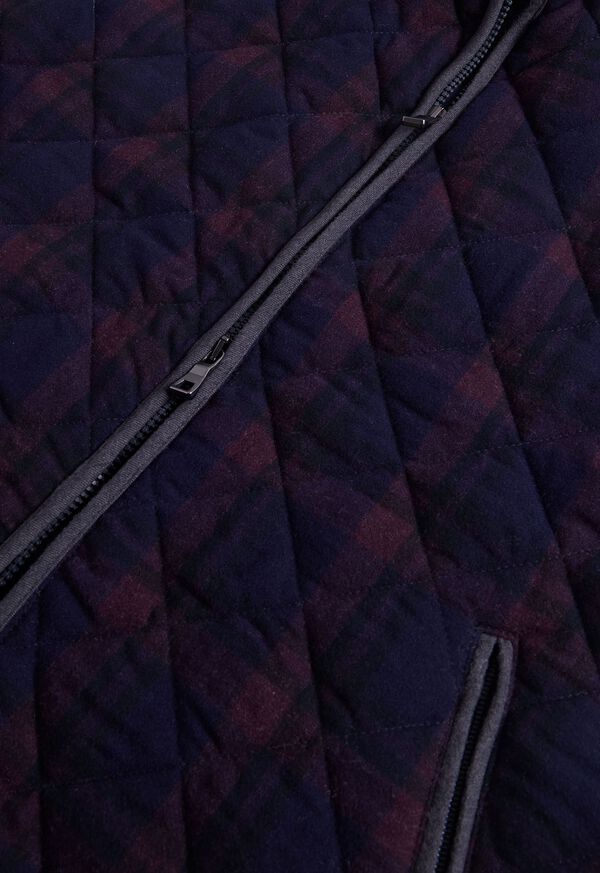 Paul Stuart Wool Plaid Quilted Navy / Burgundy | NZ_PAUL88471