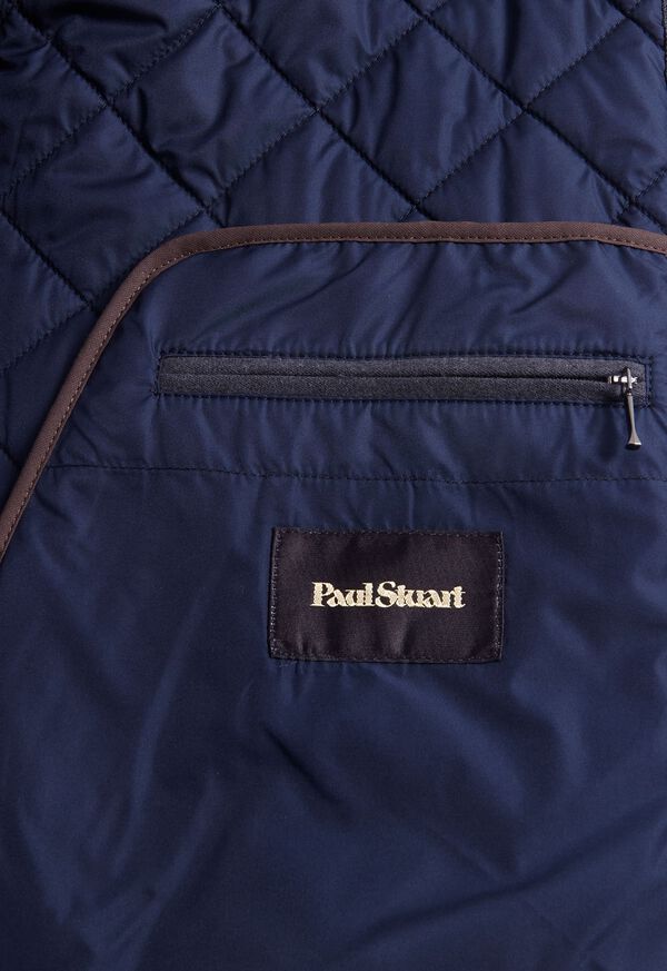 Paul Stuart Wool Plaid Quilted Navy / Burgundy | NZ_PAUL88471