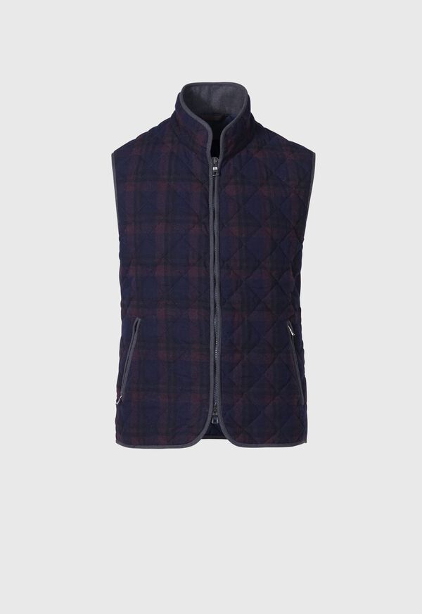 Paul Stuart Wool Plaid Quilted Navy / Burgundy | NZ_PAUL88471