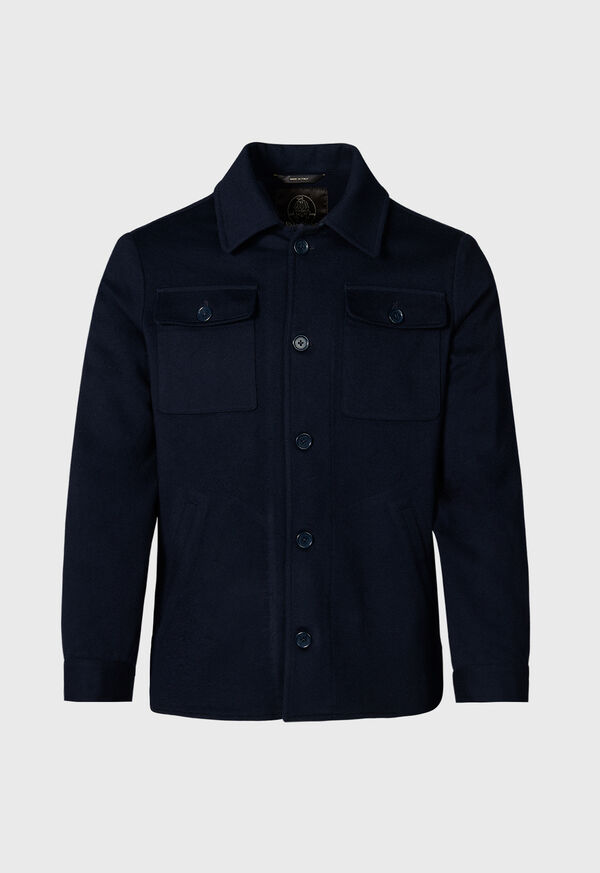 Paul Stuart Wool Shirt Jacket Navy | NZ_PAUL68929