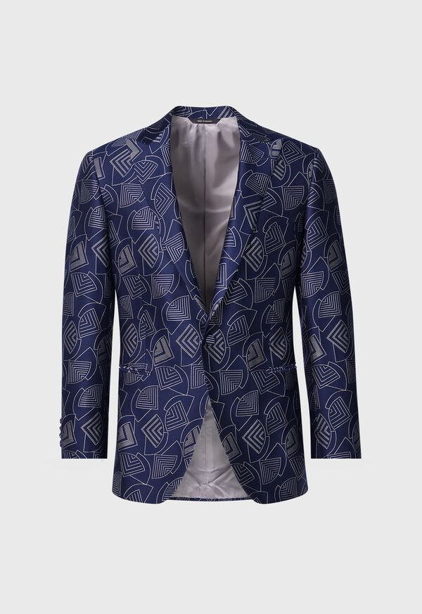 Paul Stuart Wool Silk Deco Dinner Navy | NZ_PAUL22997