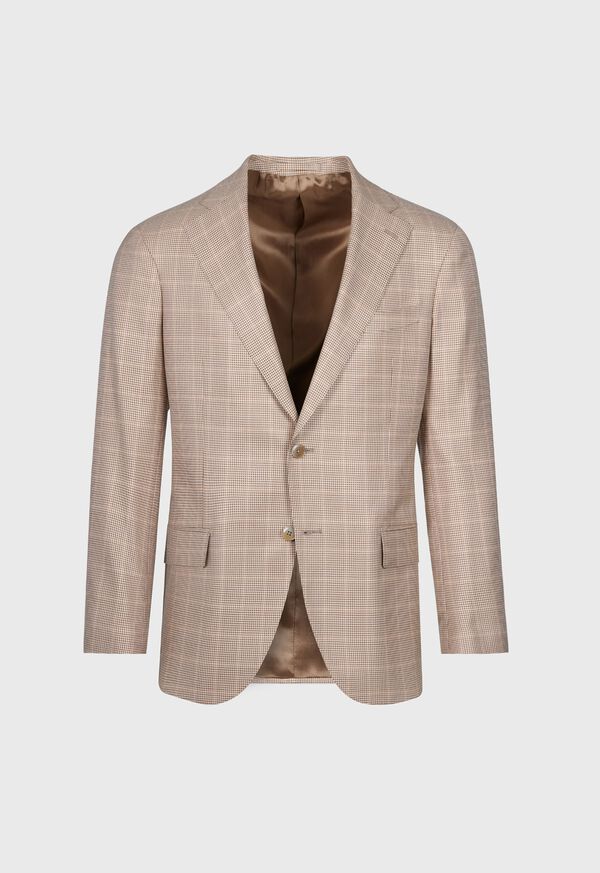 Paul Stuart Wool Silk Plaid Brown | NZ_PAUL95280
