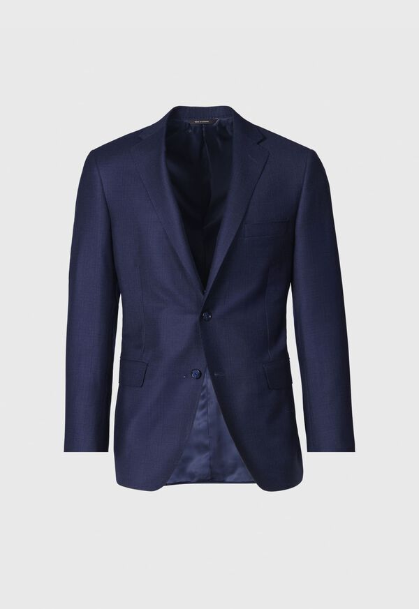 Paul Stuart Wool Silk Plaid Paul Navy | NZ_PAUL94728