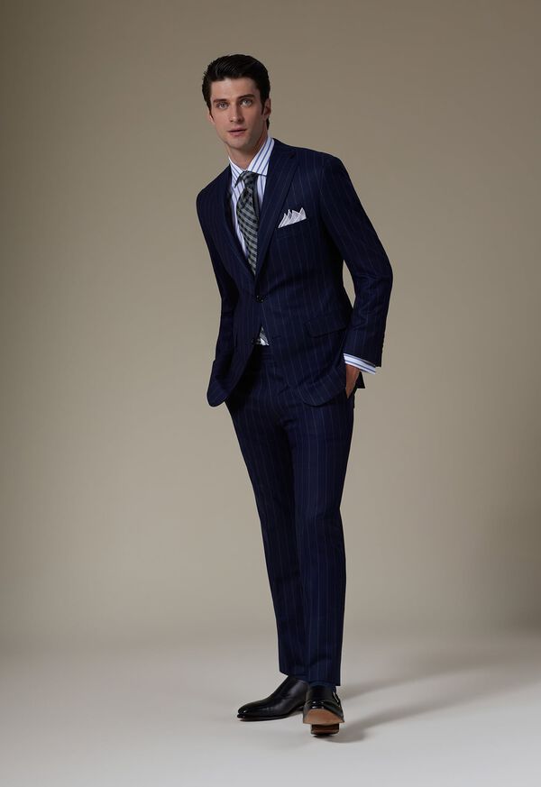 Paul Stuart Wool Stripe Paul Suit Navy | NZ_PAUL11215