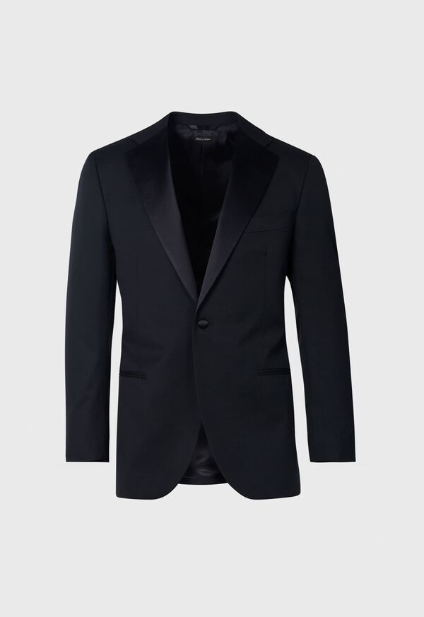 Paul Stuart Wool Tuxedo with Satin Notch Lapel Black | NZ_PAUL33566