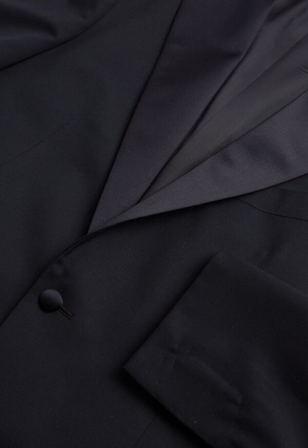 Paul Stuart Wool Tuxedo with Satin Notch Lapel Black | NZ_PAUL33566