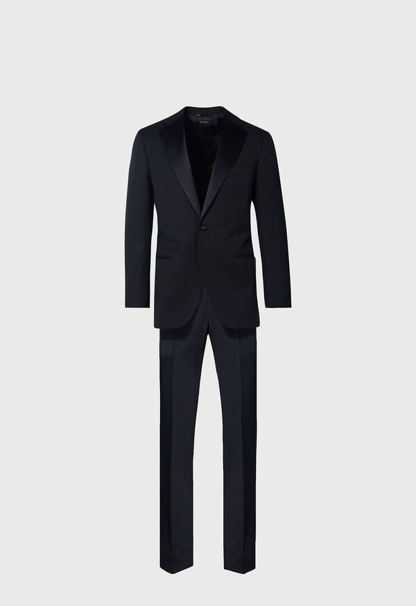 Paul Stuart Wool Tuxedo with Satin Notch Lapel Black | NZ_PAUL33566