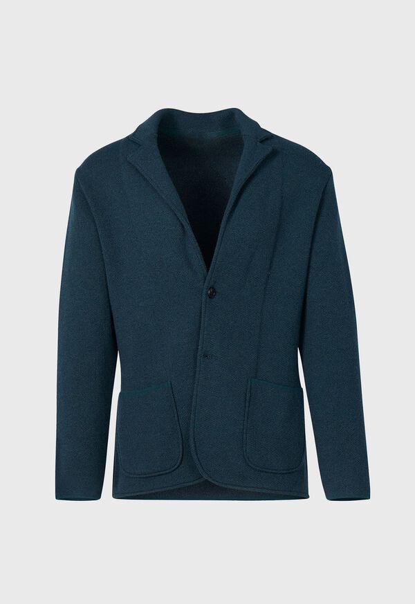 Paul Stuart Wool Twill Knit Jacket Green | NZ_PAUL49090