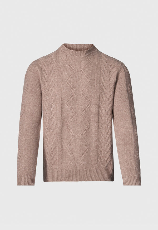 Paul Stuart Wool & Cashmere Cable Crewneck Beige | NZ_PAUL95994