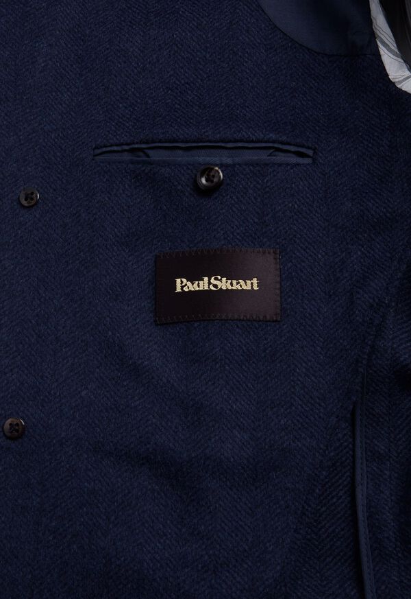 Paul Stuart Wool & Cashmere Herringbone Coat Blue | NZ_PAUL92747