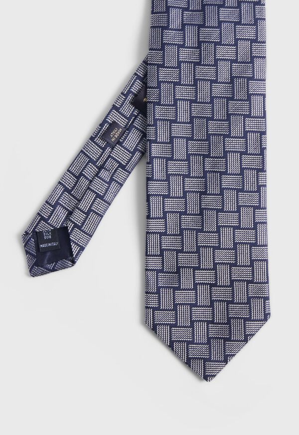 Paul Stuart Woven Silk Deco Navy | NZ_PAUL60707