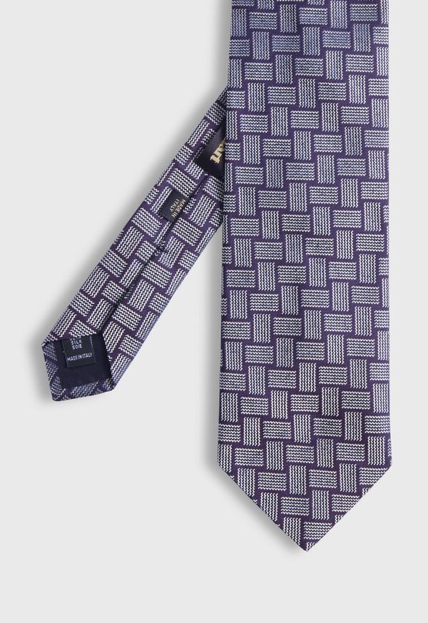 Paul Stuart Woven Silk Deco Purple | NZ_PAUL14235
