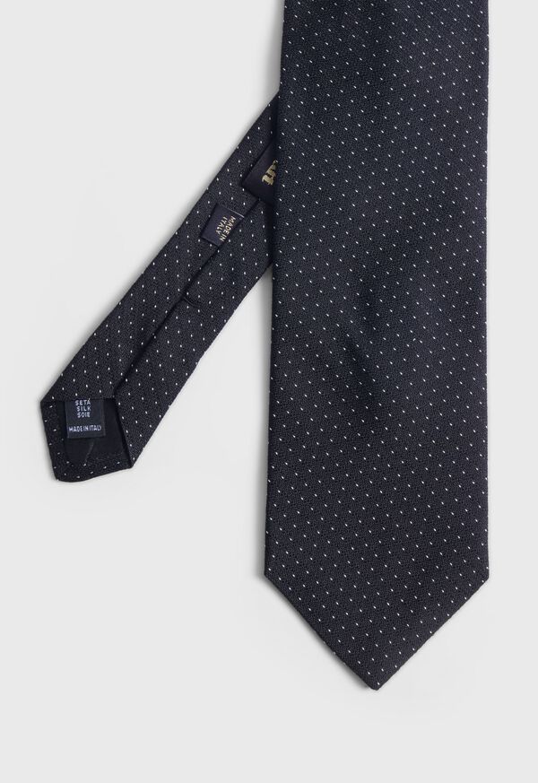 Paul Stuart Woven Silk Micro Pattern Black | NZ_PAUL46386