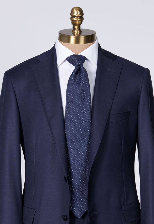 Paul Stuart Woven Silk Micro Pattern Blue | NZ_PAUL55185