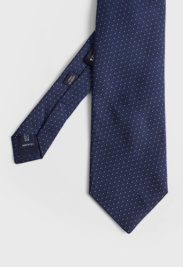Paul Stuart Woven Silk Micro Pattern Blue | NZ_PAUL55185